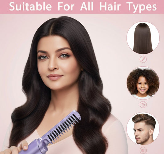 Meneflix Mini Hot Comb Hair Straightener (Cordless & Rechargeable)