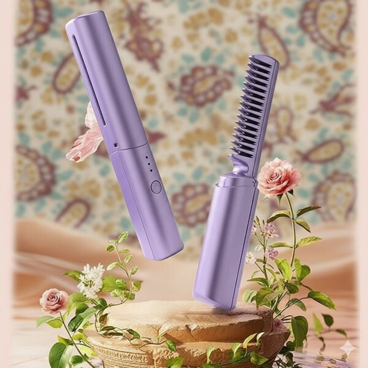Meneflix Mini Hot Comb Hair Straightener (Cordless & Rechargeable)